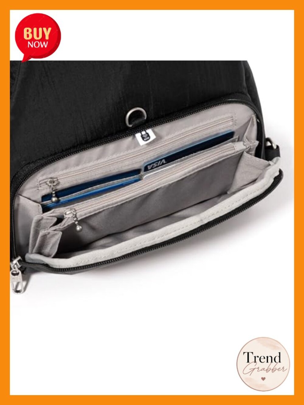 Anti-Theft Convertible Sling Nylon Crossbody with RFID - Picture 2 of 6